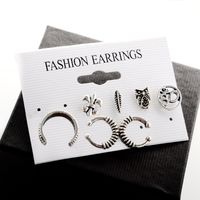 Vintage Solid Color Geometric Alloy Small Stud Earrings Seven Pieces Set Wholesale main image 6