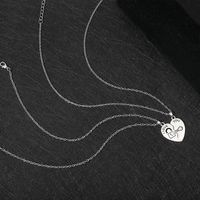 Fashion Heart Stitching Couple Key Lock Pendant Necklace main image 4