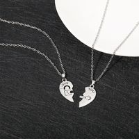 Fashion Heart Stitching Couple Key Lock Pendant Necklace main image 6