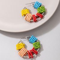 Fashion Exaggerated Beads Candy Color Round Earrings main image 5