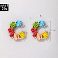 Fashion Exaggerated Beads Candy Color Round Earrings main image 7