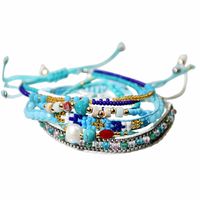 Bohemian Style Multi-layer Blue Bead Turquoise Woven Bracelet main image 6