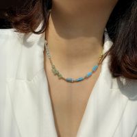 Fashion Beaded Simple Semi-precious Stones Alloy Necklace main image 3