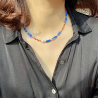 Fashion Blue Agate Necklace Handmade Semi-precious Stone Necklace main image 3