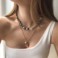 Bohemian Style Mixed Color Crystal Simple Gravel Necklace main image 3
