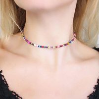 New Choker Fashion Bohemian Short Hand-beaded Colorful Beads Necklace main image 4