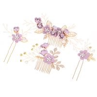 Bridal Headwear New Forest Blue Flower Hair Comb Knot Wedding Accessories main image 6