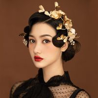 Bridal Headwear Korean Style New Golden Flower Handmade Headband main image 1