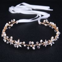 Braut-kopfbedeckung Strass-blumen-handgemachte Perlen-stirnband-zusätze main image 1