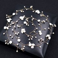 Handgemachte Muschel Perle Blume Geflochtenes Haarband Braut Hochzeit Kopfbedeckung main image 6