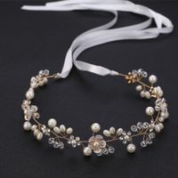 Bridal Jewelry Flowers Hand-beaded Headband Wedding Headdress main image 3