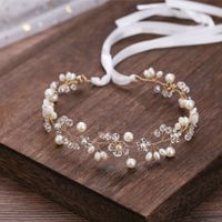 Bridal Jewelry Flowers Hand-beaded Headband Wedding Headdress main image 5