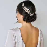 Simple Leaf Pearl Hair Combs Wedding Hair Accessories main image 4