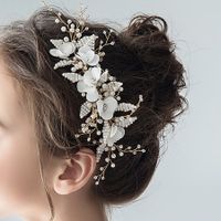Bridal Flower Hair Comb Simple Head Flower Millet Pearl Bead Knot Wedding Accessories main image 5