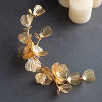 Baroque Handmade Flower Bead Tassel Ear Clip Headband Hair Clip Two-piece Set main image 3