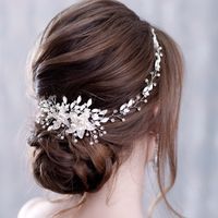 Diadema De Novia De Aleación De Diamantes De Imitación Hecha A Mano main image 1