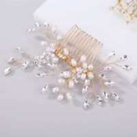 Bridal Headwear Pure Handmade Pearl Crystal Hair Comb main image 3