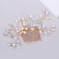 Bridal Headwear Pure Handmade Pearl Crystal Hair Comb main image 5