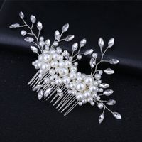 Frau Glam Hochzeit Braut Geometrisch Künstliche Perle Haarkämme Kamm Einsetzen main image 2