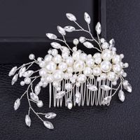 Frau Glam Hochzeit Braut Geometrisch Künstliche Perle Haarkämme Kamm Einsetzen main image 3