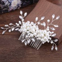Women's Glam Wedding Bridal Geometric Artificial Pearl Hair Combs Insert Comb main image 4
