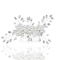 Frau Glam Hochzeit Braut Geometrisch Künstliche Perle Haarkämme Kamm Einsetzen main image 5