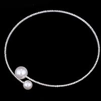 Simple Style Round Alloy Artificial Crystal Artificial Pearls Women's Bracelets Necklace Jewelry Set main image 4