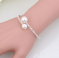 Simple Style Round Alloy Artificial Crystal Artificial Pearls Women's Bracelets Necklace Jewelry Set main image 6
