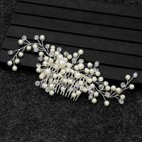 Handmade Pearl Hair Comb Jewelry Copper Wire Wedding Dress Accessories main image 3