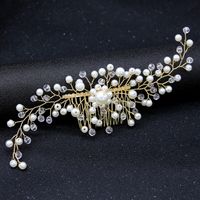 Handmade Pearl Hair Comb Jewelry Copper Wire Wedding Dress Accessories main image 4