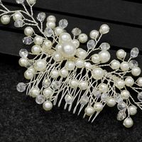 Handmade Pearl Hair Comb Jewelry Copper Wire Wedding Dress Accessories main image 6