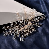 Bridal Wedding Crystal Twisted Beads Handmade Hair Comb main image 3