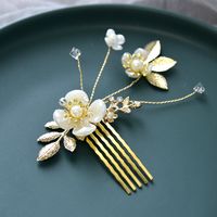 New Bridal Pearl Flower Headwear Hair Comb Wedding Dress Accessories main image 4
