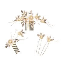 New Bridal Pearl Flower Headwear Hair Comb Wedding Dress Accessories main image 6