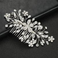 Bridal Wedding Accessories Alloy Flowers Diamonds Plum Hair Comb main image 3