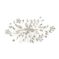Bridal Wedding Accessories Alloy Flowers Diamonds Plum Hair Comb main image 6
