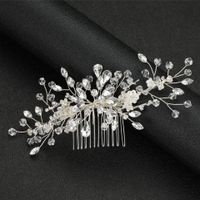 Baroque Alloy Flower Rhinestone Hair Comb Bride Accessories Wholesale main image 2