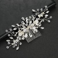 Baroque Alloy Flower Rhinestone Hair Comb Bride Accessories Wholesale main image 3