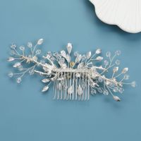 Baroque Alloy Flower Rhinestone Hair Comb Bride Accessories Wholesale main image 5