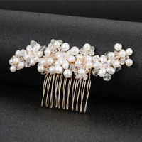 Braut Accessoires Handgemachte Perle Kristall Haarkamm Haar Accessoires main image 3