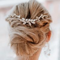 Bride Wedding Hair Accessories Blue Drill Double Hair Comb Hairband main image 2