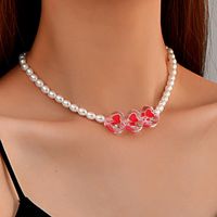 Heart-shaped Beaded Necklace Bohemian Pearl Clavicle Chain main image 1