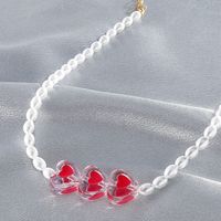 Herzförmige Perlenkette Böhmische Perlenschlüsselbeinkette main image 5