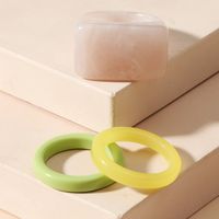Simple Geometric Shape Color Acrylic Ring Set Wholesale main image 3
