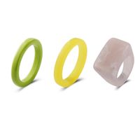 Simple Geometric Shape Color Acrylic Ring Set Wholesale main image 6