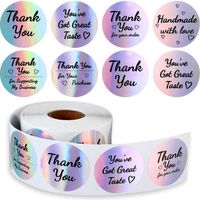 Fashion 1000pcs/roll Laser Bronzing Letter Thank You Sticker main image 2