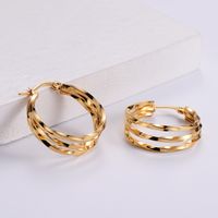 Lady Heart Inlaid Gold Stainless Steel No Inlaid 18K Gold Plated Earrings main image 4