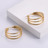 Twist Electroplating Ear Hoop Round Stainless Steel Jewelry main image 3