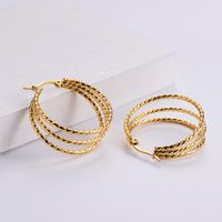 Twist Electroplating Ear Hoop Round Stainless Steel Jewelry main image 5
