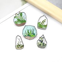 Cartoon Creative Glass Plant Potted Alloy Brooch main image 4